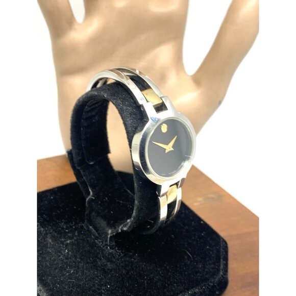 Movado Women\'s Watch 0606893 Amorosa Black Dial Swiss Quartz Two Tone Steel 24mm main image 7